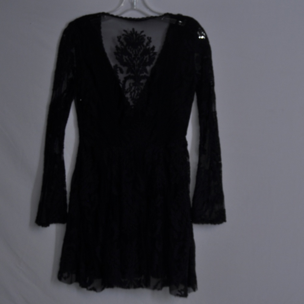 FREE PEOPLE Fancy Black Lace Dress
